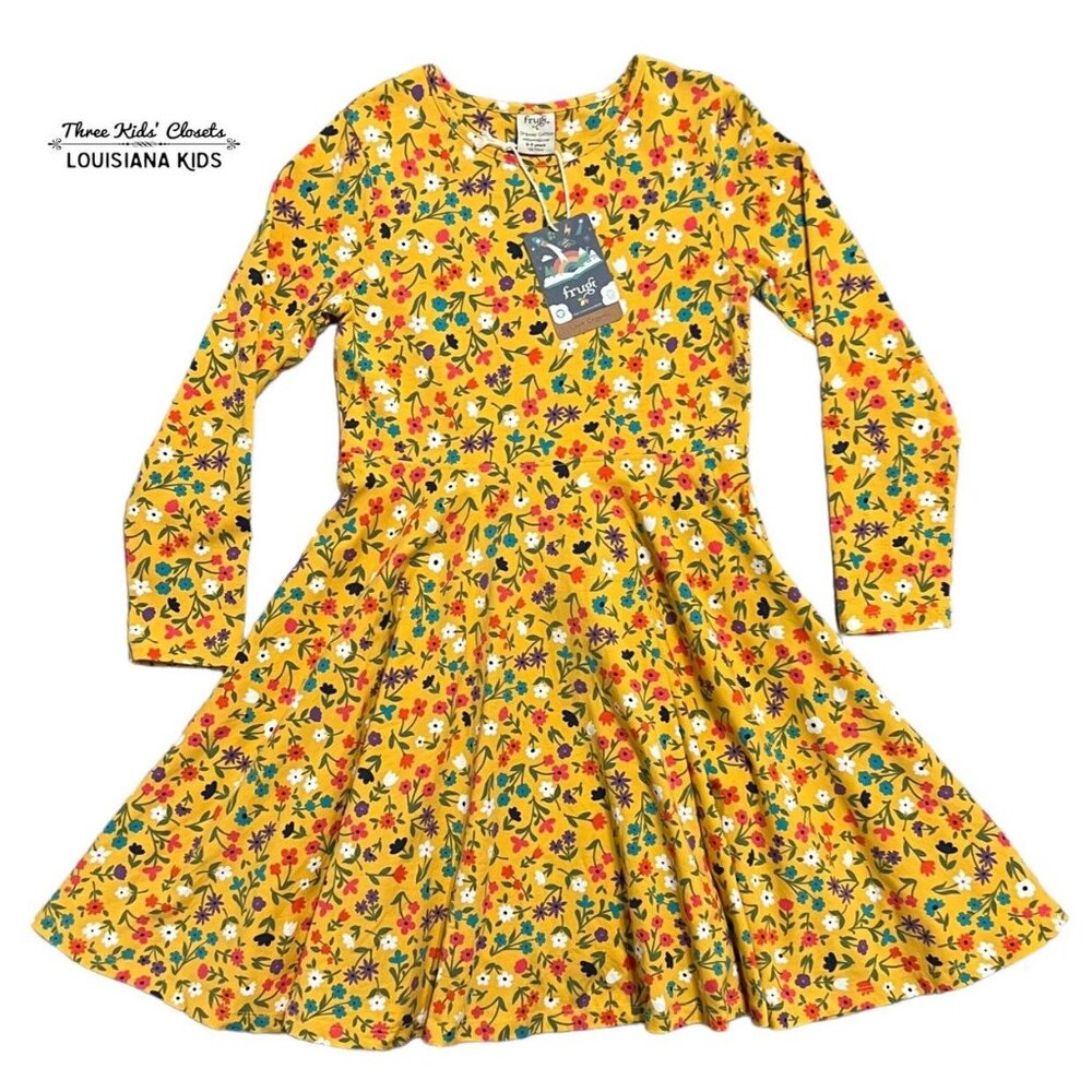 NEW Frugi 8-9Y Organic Wild Flowers Sophia Skater Dress